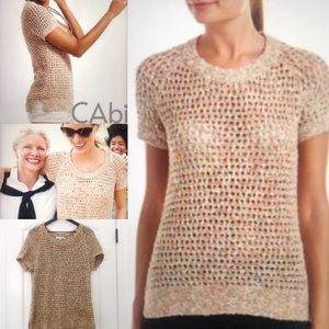 Cabi In the Pink Short Sleeve knit sweater size XL